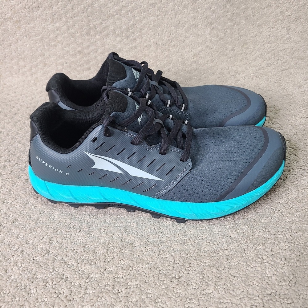 Altra Superior 5 Womens Size 9 Trail Shoes Slate Gray Teal Running Sneakers